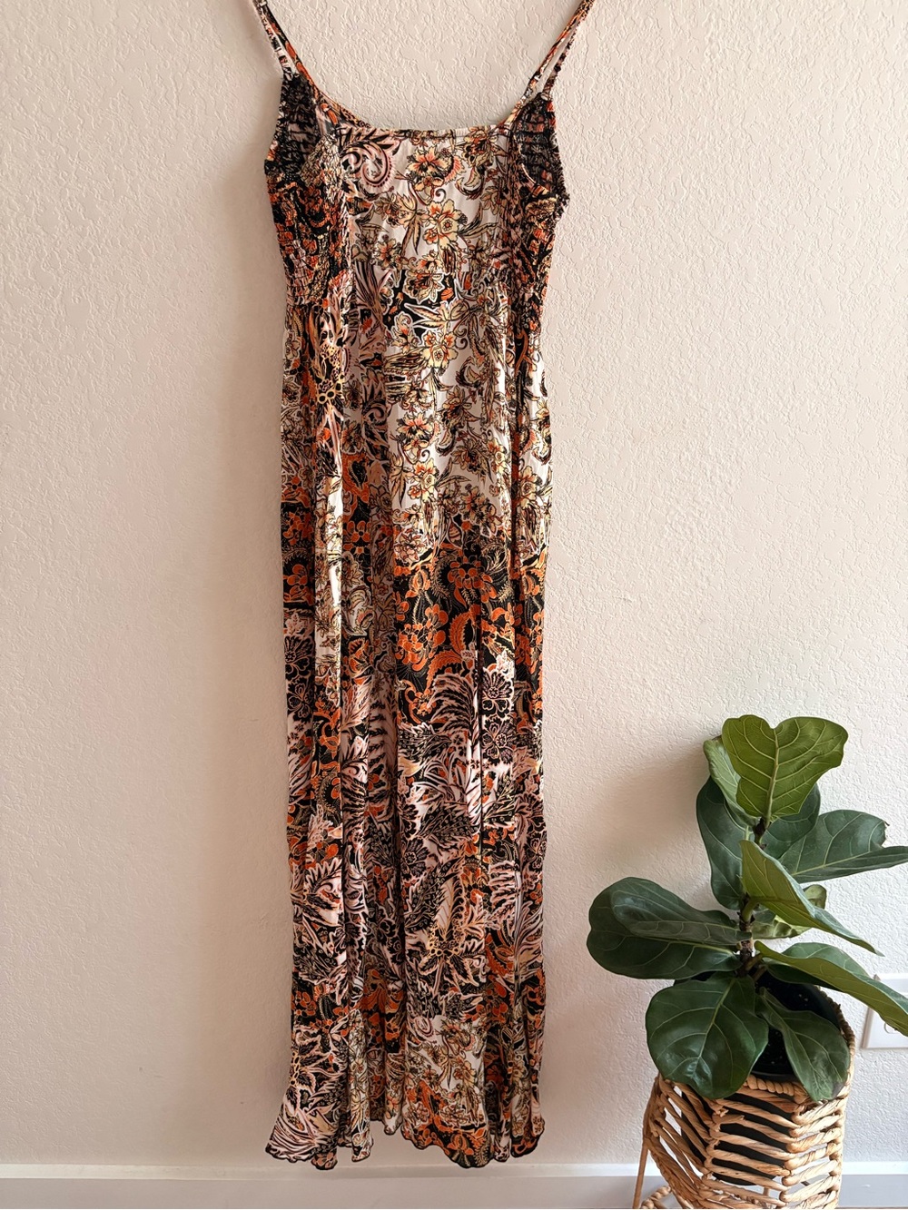 Free People Intimately Forever Yours Dress Floral Paisley Smocked Maxi Dress XS